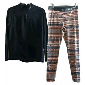 Nike Pro Dri-Fit 2 piece Set Performance Athleisure Sweater & Leggings L